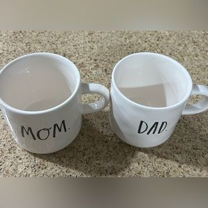 Rae Dunn Coffee Mug 2pc Set Artisan Collection By Magenta MOM DAD